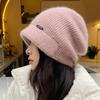 Классический вязаный берет, винтажные однотонные вязаные шапки, легкая шапка-бини с полями, ветрозащитные теплые мешковатые шапки для женщин, зимняя и уличная одежда