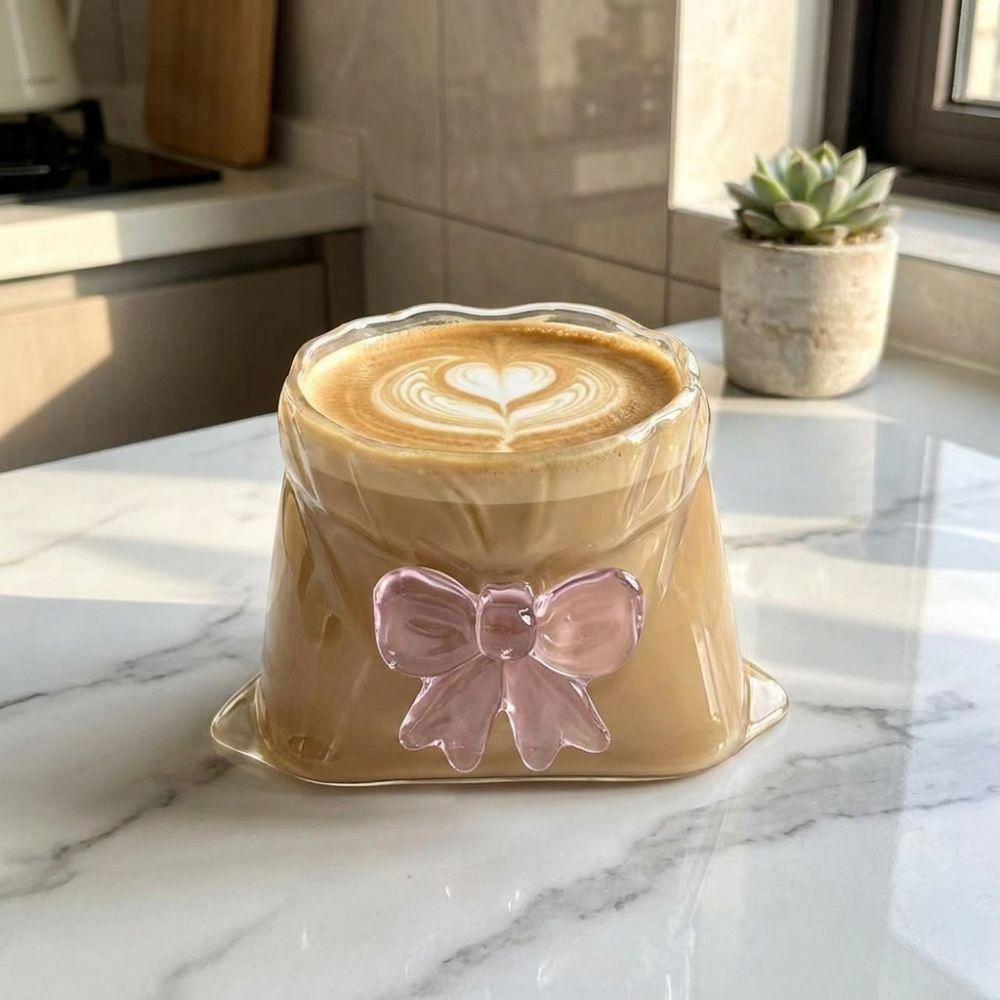 Transparent Cloth Bag Shaped Mug Heat-Resistant Espresso Cup Tea Cup Milk Glass Cup  Afternoon Tea