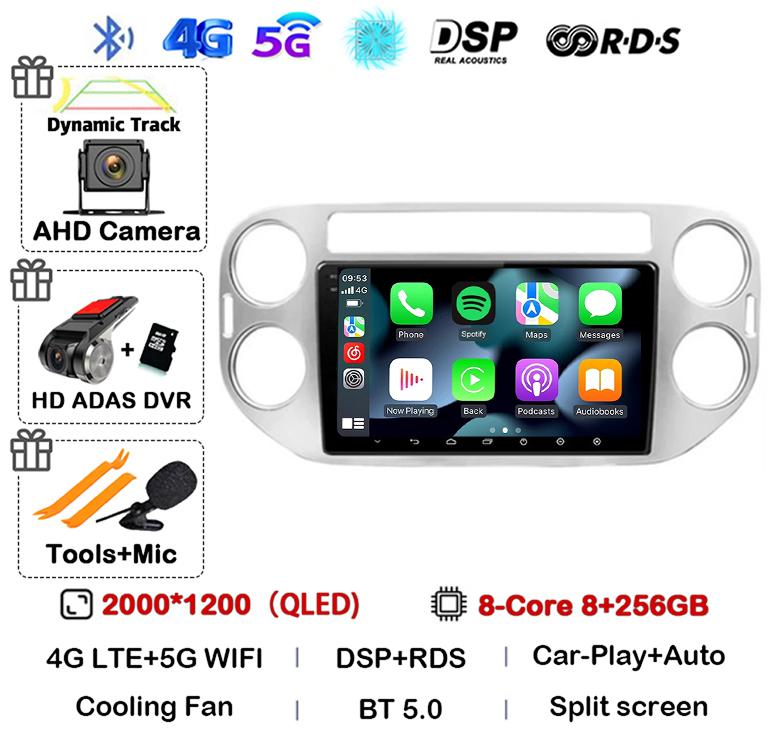 Android 14 Carplay Автомагнитола для VW Volkswagen Tiguan 1 NF 2006 2008-2013 2014 2015 2016 Мультимедиа GPS Видеоплеер Стерео