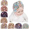 Newborn Baby Boy Girl Knotted Floral Print Flower Hat Headwear Cap Hat