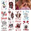 20 шт. Реалистичные поддельные временные татуировки на Хэллоуин, наклейки для швов, водонепроницаемые наклейки, страшные привидения, розыгрыши, макияж для тела, декор