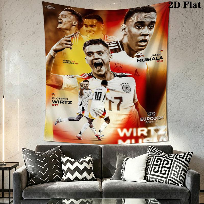 Jamal Musiala Hero Wall Hanging Printed Fabric Blanket Decorative Tapestries for Bedroom Living Room Home Decor