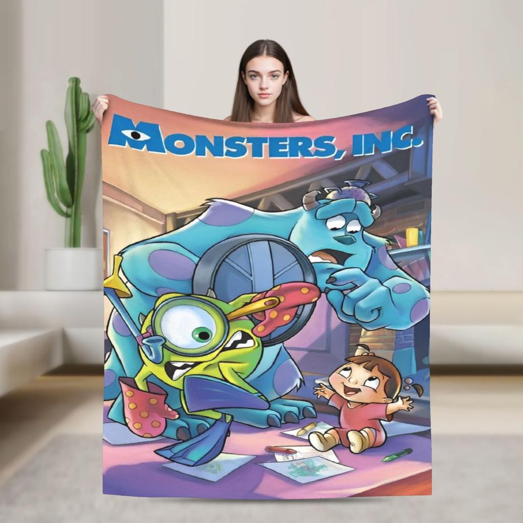 Monsters, Inc. Blankets Cute Cartoon Boo Flannel Throw Blanket Bedding Couch Decoration Ultra-Soft Warm Bedspreads