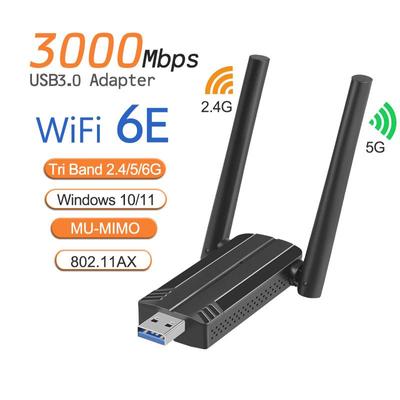 3000 Мбит/с USB 3.0 Wi-Fi адаптер Dongle WiFi 6E двухдиапазонный 5 ГГц 2,4 ГГц 802.11AX RTL8832CU Wi-Fi антенна Беспроводная сетевая карта для настольного ноутбука