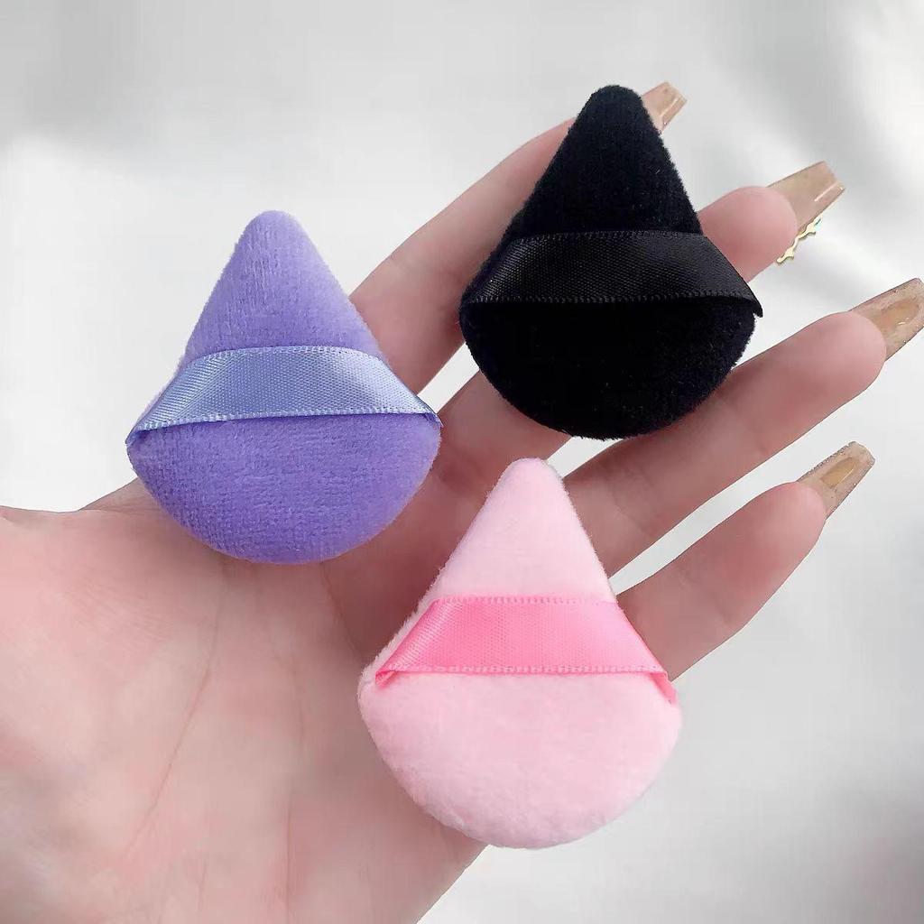 Mini Triangle Air Cushion Puff Set: 6 Flocked Makeup Sponges for Loose Powder