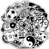 100 PCS Black and White Random Sticker Punk Graffiti Rock Funny Stickers for Kid DIY Guitar Helmet Laptop Suitcase Bike Stickers