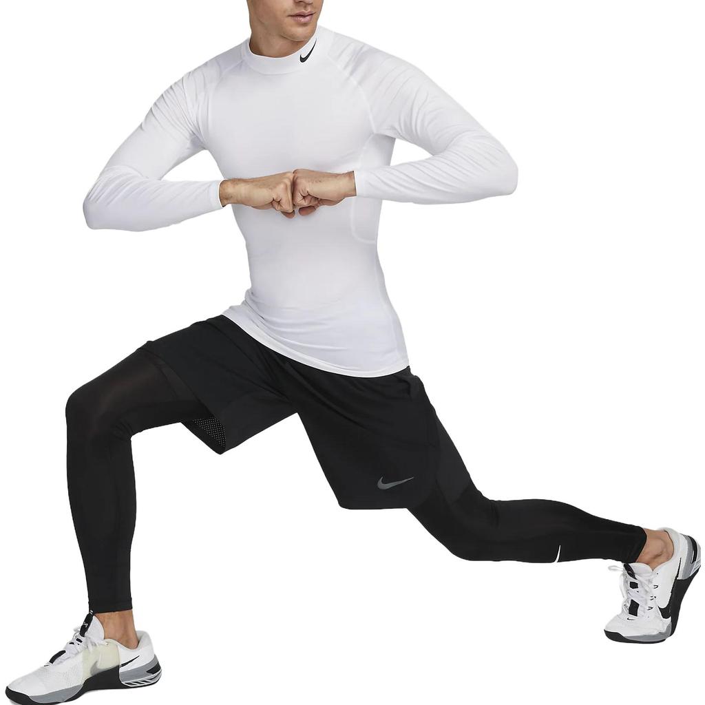Nike Женская спортивная футболка с длинным рукавом и воротником-стойкой Nike Pro Dri-FIT Белая FB7909-100