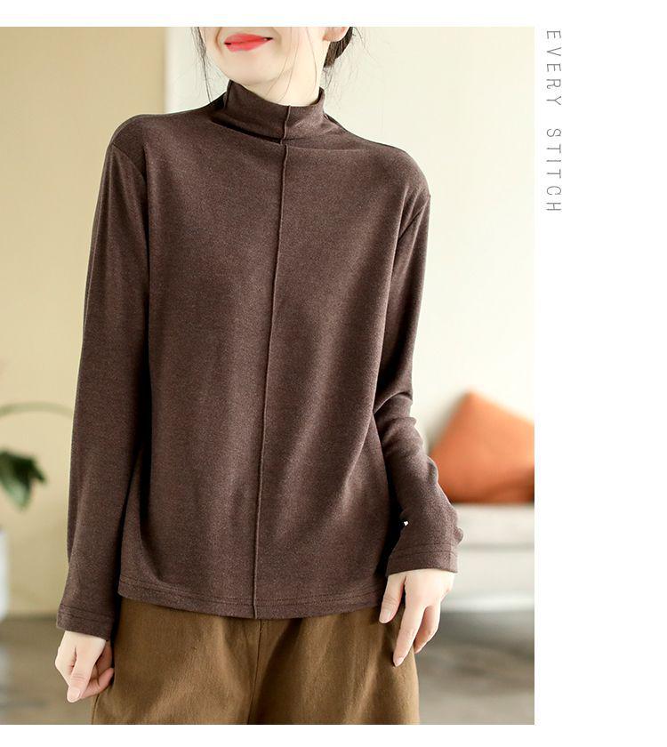 Женская универсальная вельветовая рубашка пэчворк с полувысоким воротником - Осень/Зима 2025