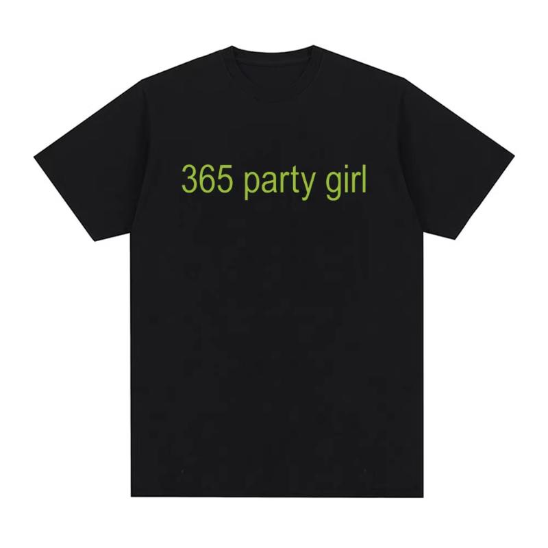 365 Party Girl Charli XCX Brat 360 Album T Shirt Unisexs Women Fashion Harajuku Tshirt  Cotton Casual Cozy Oversized Tshirts