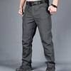 Мужские тактические тренировочные брюки из смеси хлопка и льна с несколькими карманами, городские брюки-карго, облегающие беговые брюки