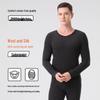 Men's Wool-Silk-Acrylic Seamless Fleece-Lined Warm Underwear Set