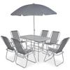 Day and Night - Day and Night Garden Dining Set 8 Pieces Steel and Gray Textilene