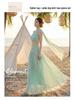 Women's Elegant One-Shoulder Backless Chiffon Beach Dress - Sleeveless, Perfect for Seaside Vacation