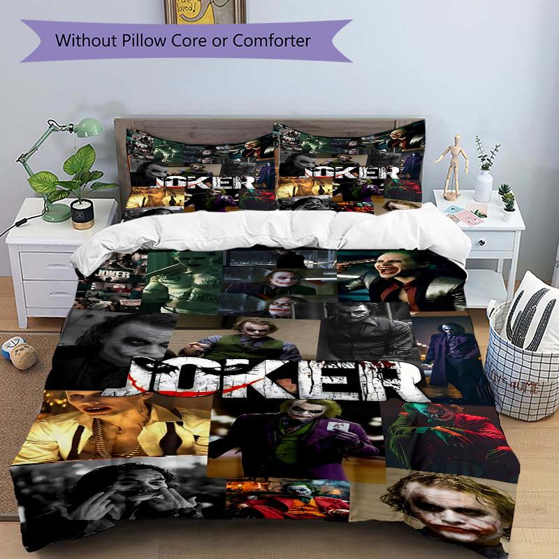 3pcs Joker Duvet Cover Set, 1 Duvet Cover + 2 Pillowcases (No Insert), High-Definition Print, Home & Dorm Set yy251208001