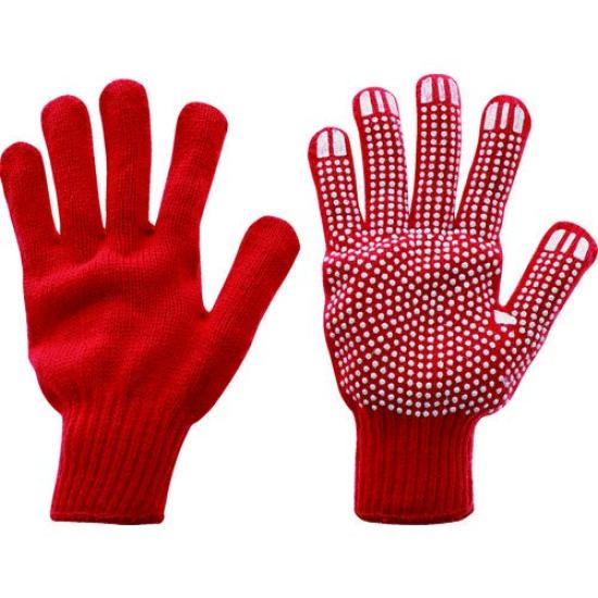 TRUSCO Colored Nylon Work 10 Pairs Non-Slip Gloves, Red, TCNSGR, (Case Sold)