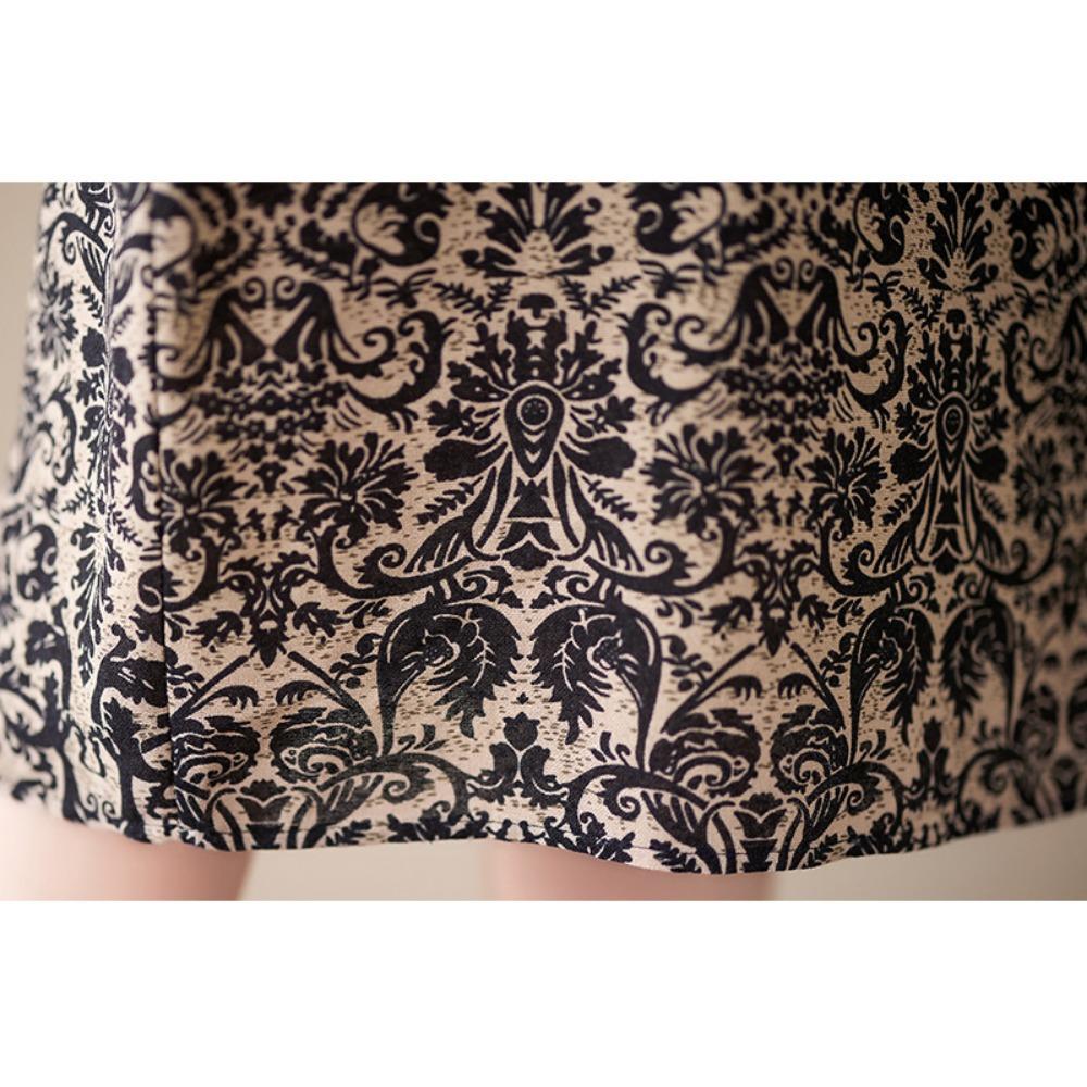 Летнее ретро свободное женское платье средней длины