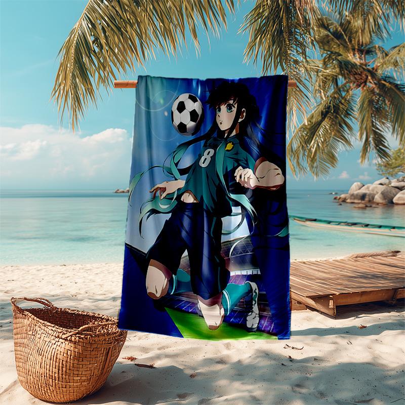1pc Soccer Dream Adventure Cartoon Quick Dry Microfiber Bath Towel for Swimming Surfing Camping Unisex Holiday. SJT720195