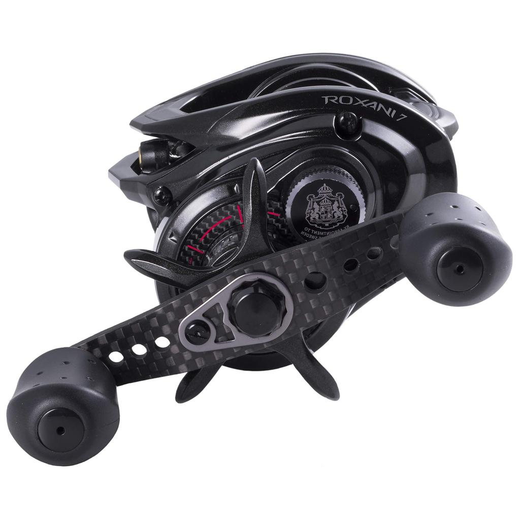 Abu Garcia ROXANI7-L (Roxani) Left-Handed High-Gear Baitcasting Reel with Carbon Handle, Saltwater Compatible