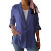 Женский пиджак с лацканами, длинный рукав, одна пуговица, свободный крой, однотонный тонкий рабочий офисный пиджак, рабочая одежда