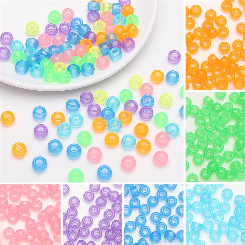 Акриловые бочкообразные бусины с большим отверстием 9x6 мм для изготовления браслетов своими руками
