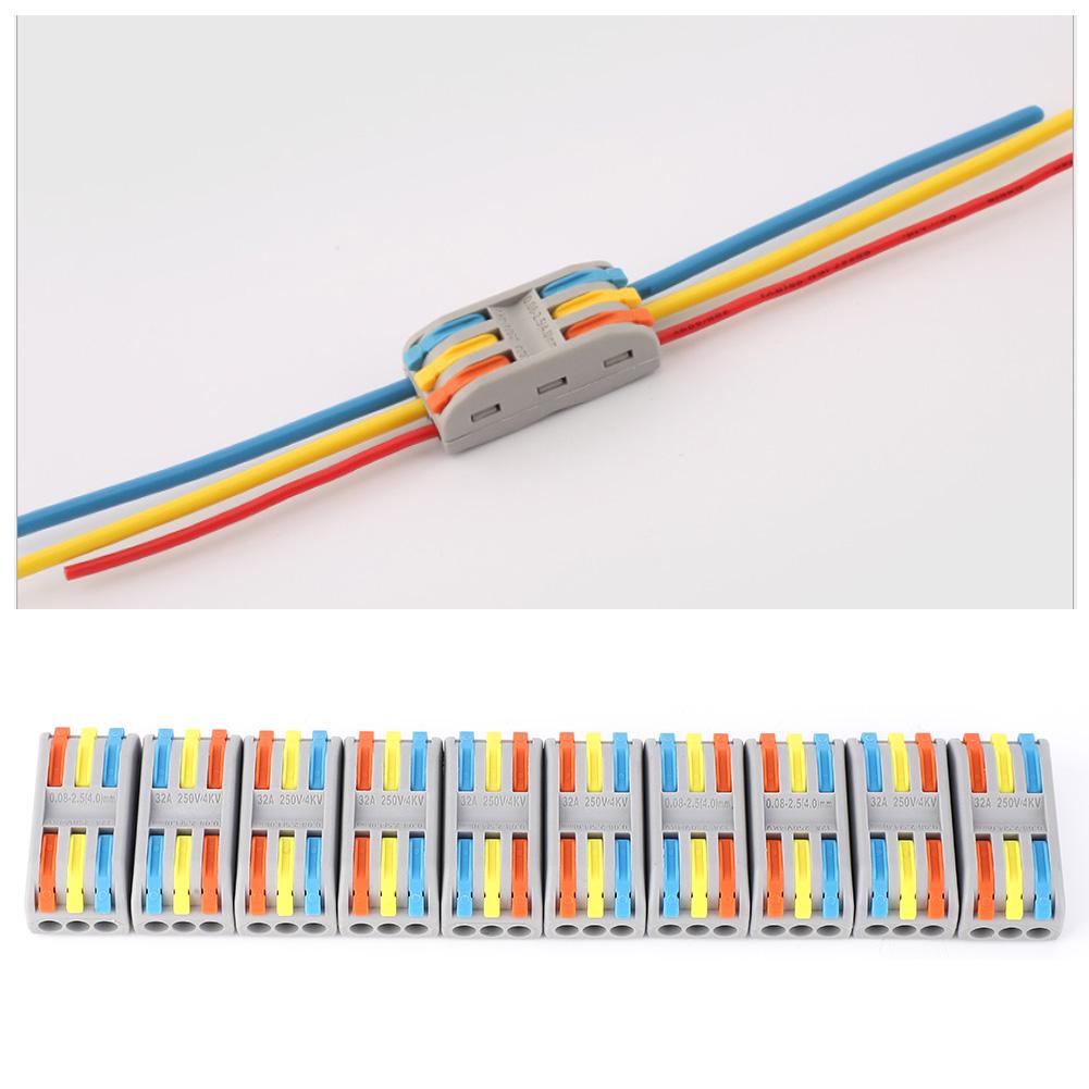 10 шт. PCT33 разъем для быстрой проводки 3 в 3 выхода электрический кабель док-станция терминал цветной