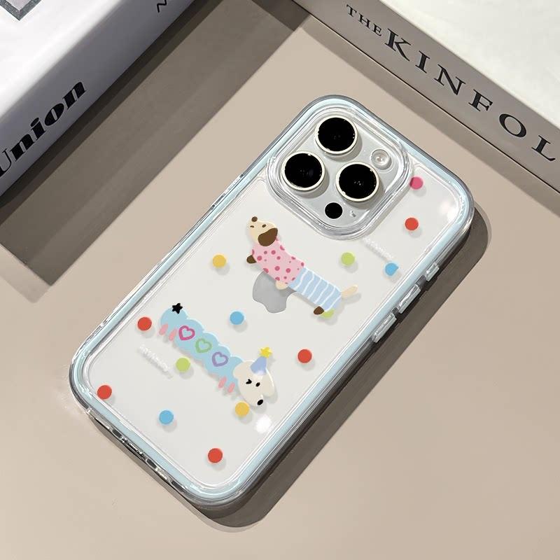 Мягкий прозрачный чехол для телефона с рисунком в горошек и таксой для Samsung Galaxy S26 Ultra S25 S23 FE S24 S22 Plus A57 A37 A55 A36 A15 A16