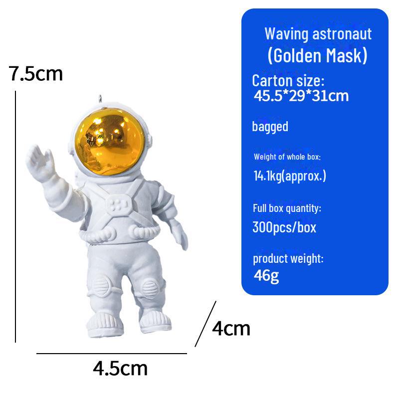 Golden Blue Astronaut Moon Ornament: Creative Space-Themed Decoration and Graduation Gift