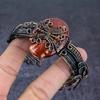 Красная змеиная кожа драгоценный камень ручной работы медная проволока обернутая манжета браслет регулируемый l1Y99