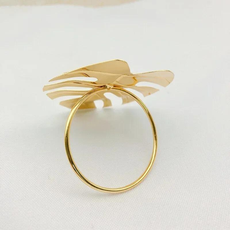 Столовые принадлежности Модные однотонные кольца для салфеток Набор Держатели для колец для салфеток с листьями Декор Пряжка для салфеток Свадебный банкет Украшение стола