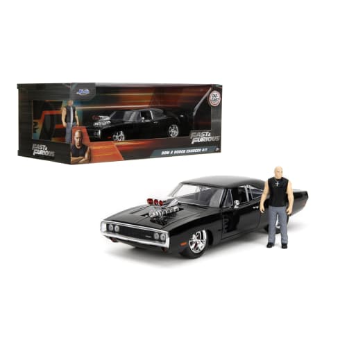 1:24 F&F DOM'S 1970 DODGE CHARANGER R/T with DOM TORETTO Fast & Furious Diecast Car