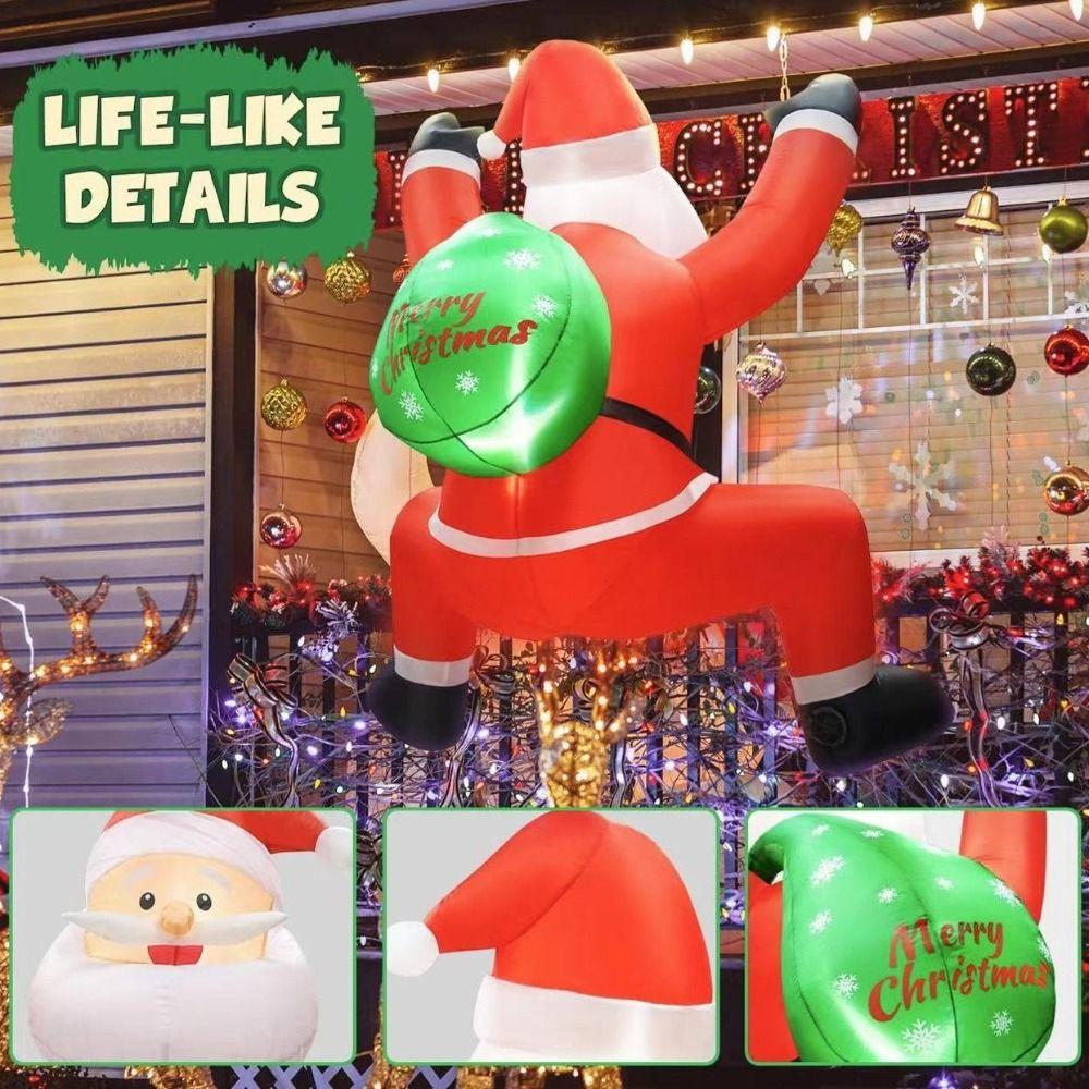 LED Lights Christmas Inflatable Dolls 3.5/6FT Blow Up Santa Inflatable Model Toys  Garden Lawn