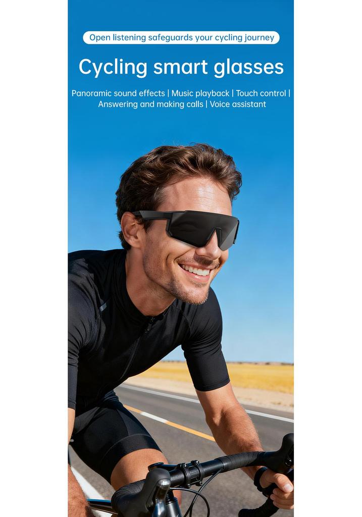 AI Bluetooth Sunglasses: Music, Calls, Navigation, Sports Audio, Wireless