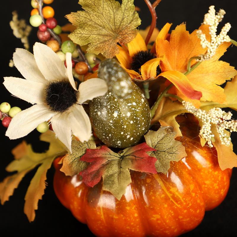 Artificial Pumpkin Maple Berry Sunflower Pomegranate Thanksgiving Halloween Indoor Outdoor Home Table Center Holiday Decorations