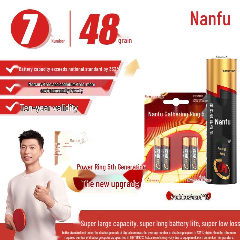 Nanfu AA/AAA Alkaline Batteries CN plug (adapter included)