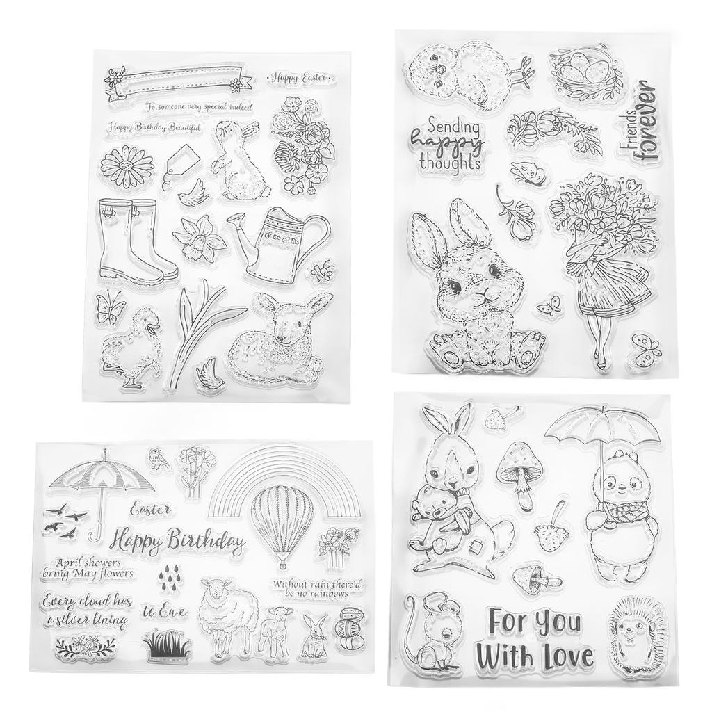 4 шт. прозрачные штампы из переработанной бумаги, прозрачные декоративные штампы, подарки ручной работы для изготовления альбомов ручной работы