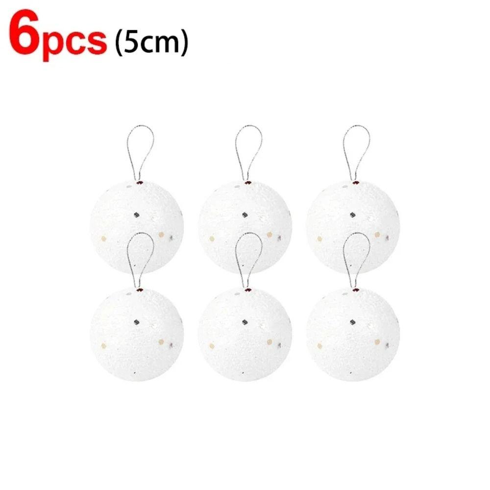 6 шт. Свадебные Рождественские украшения для елки Белые пенопластовые подвесные шары Новогодние праздничные принадлежности