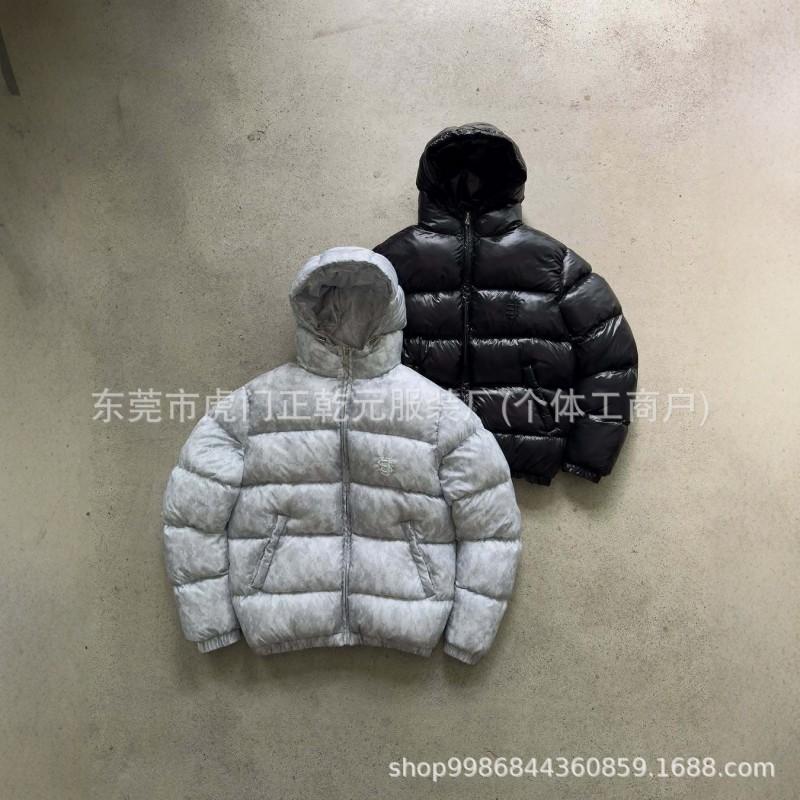 Унисекс Оверсайз Хлопковая Пуховая Куртка С Капюшоном И Вышивкой Streetwear Повседневное Пальто Зимнее