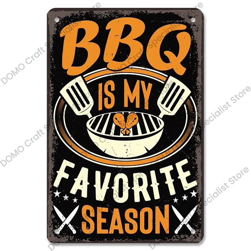 Винтажные таблички для барбекю, металлические оловянные таблички, гриль, мясо, стейк, колбаса, ретро металлическая пластина, настенный декор, вечерние барбекю, магазин, столовая