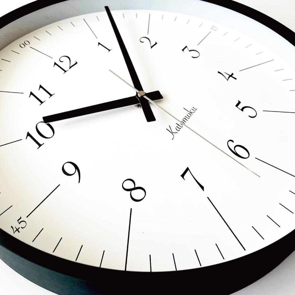 KATOMOKU фанерные часы 18 Черные настенные часы с непрерывной секундной стрелкой km-110BK 304 мм (кварцевые часы)