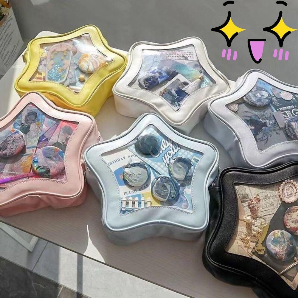 Рюкзак в форме звезды с водонепроницаемым передним карманом, прозрачный рюкзак, сумка через плечо, милая, крутая, острая, школьная сумка для девочек