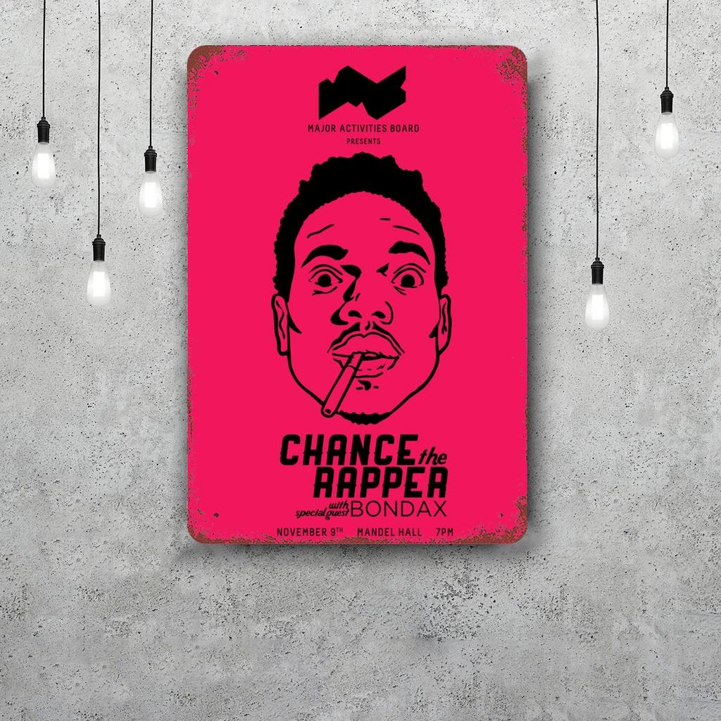 Chance the Rapper Классический Постер Ржавая Металлическая Табличка Ретро Декоративная Тарелка Бар Мужская Пещера Гараж Клуб Металлическая Вывеска Настенное Украшение