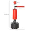 155-205cm 3-IN-1 Freestanding Boxing Punching Bag Stand, Boxing Speed Trainer with Rotating Flexible Arm, Speed Ball, Fillable Base, Red