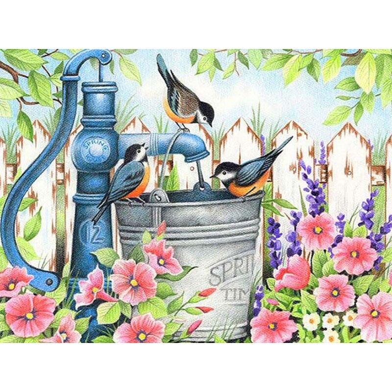 5D DIY алмазная живопись цветок птица Алмазная вышивка животное вышивка крестиком ремесла полная круглая дрель домашний декор ручной подарок