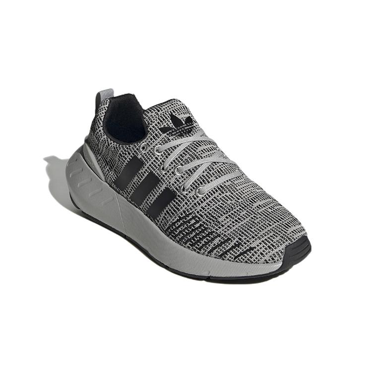 adidas Оригинальные Swift Run 22 J Удобные износостойкие дышащие низкие беговые кроссовки Серый Черный GZ1555