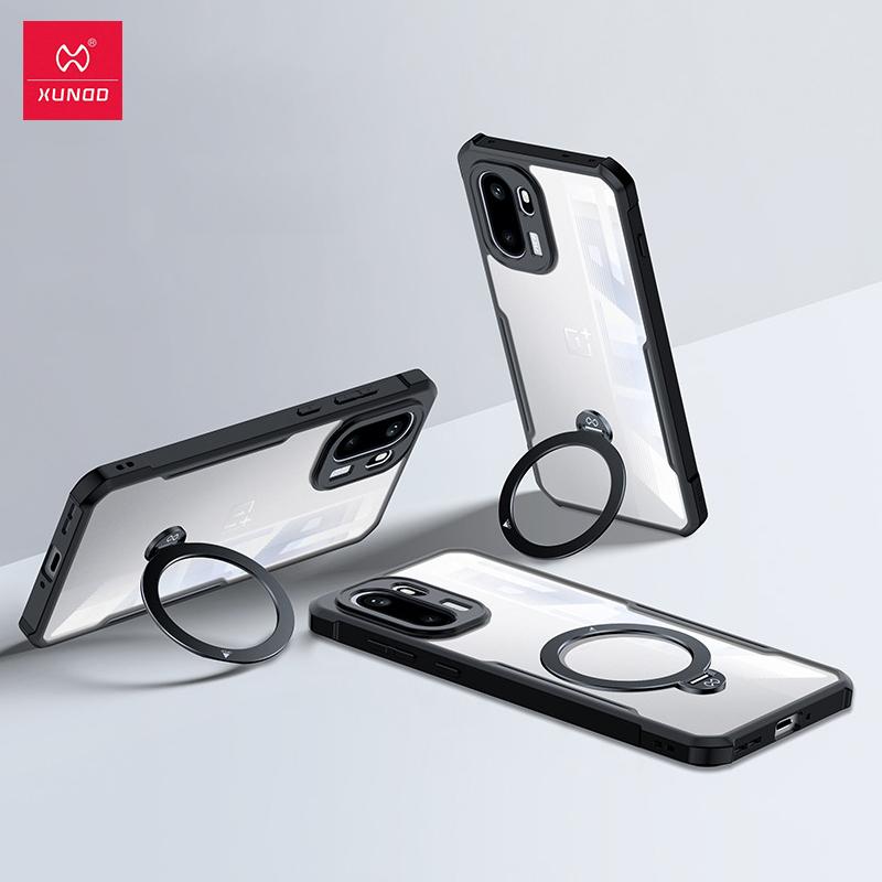 XUNDD For OnePlus Ace 6 Case For One Plus Ace6 Casing Luxury Shockproof Transparent Anti Fingerprint Back Cover With Rotatable Magnetic Holder