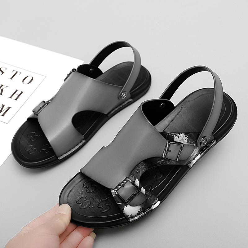 Мужские высококачественные удобные сандалии из натуральной кожи, пляжные сандалии, мужские кожаные летние сандалии 2024 года, мягкие легкие мужские летние сандалии-тапочки