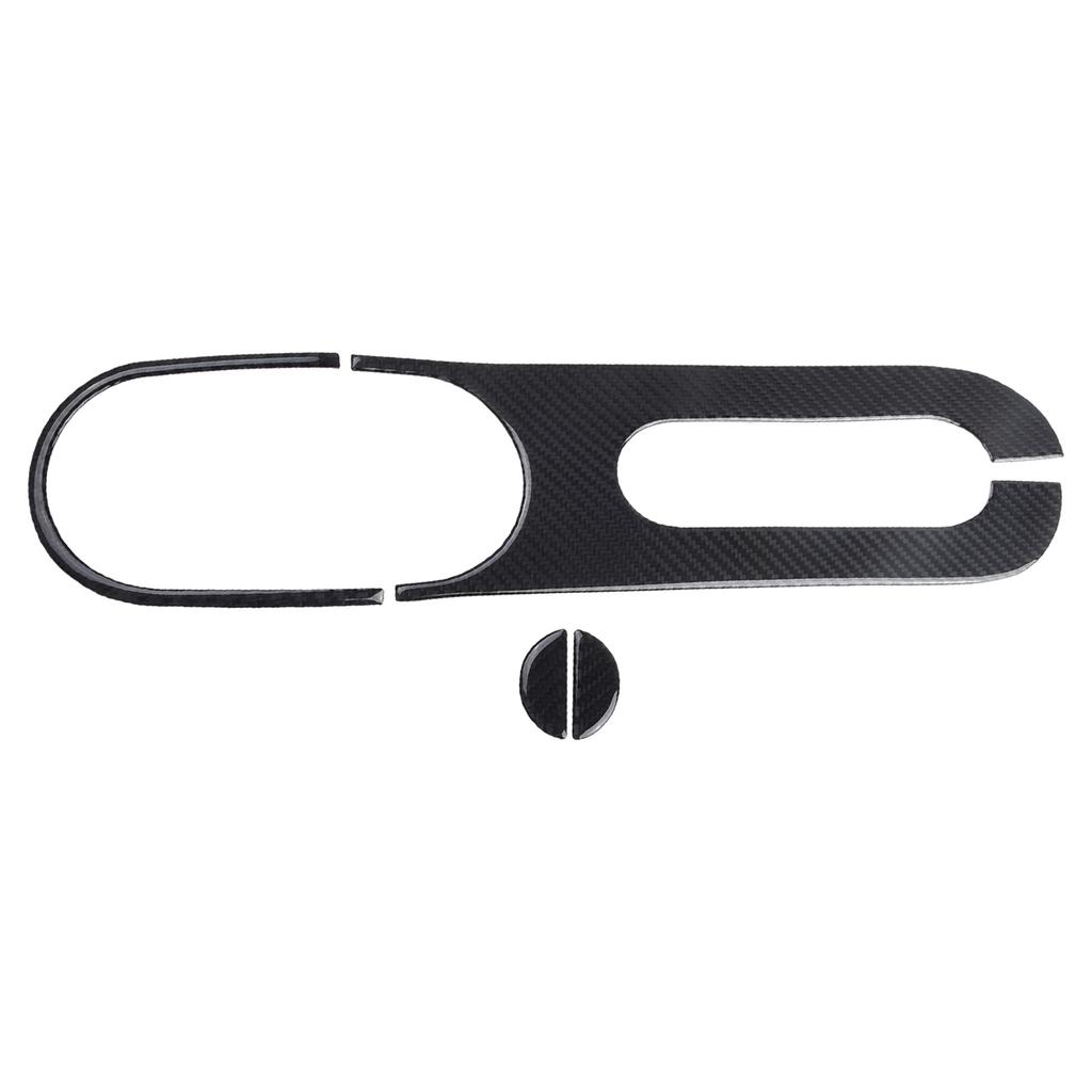 3Pcs Carbon Fiber Rear Water Cup Holder Panel Trim Cover For Fiat 500 2012-15 Car Interior Mouldings