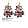 2/7Pcs Christmas Santa Claus Hanging Decoration Holiday Party Winter Xmas Tree 2D Flat Acrylic Cartoon Father Christmas Hanging Ornament