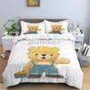 Постельные комплекты из полиэстера с цифровой печатью с принтом медведя, покрывало для девочки, комплект пододеяльника для подростков, покрывало размера queen, 2 наволочки