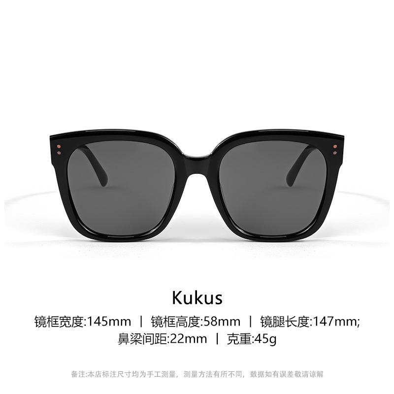 GM Women's high-end acetate sunglasses jenie Cooperation KUKUS Large-face slimming anti-UV sunglasses for men trendy